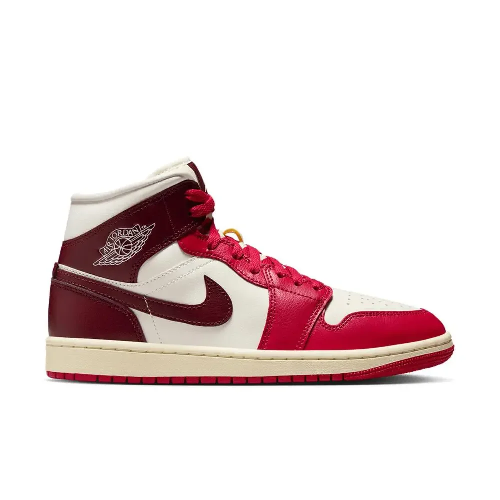 Nike Air Jordan 1 Mid BQ6472-119 Sneakers Women's White Lifestyle Shoes LIQ1632